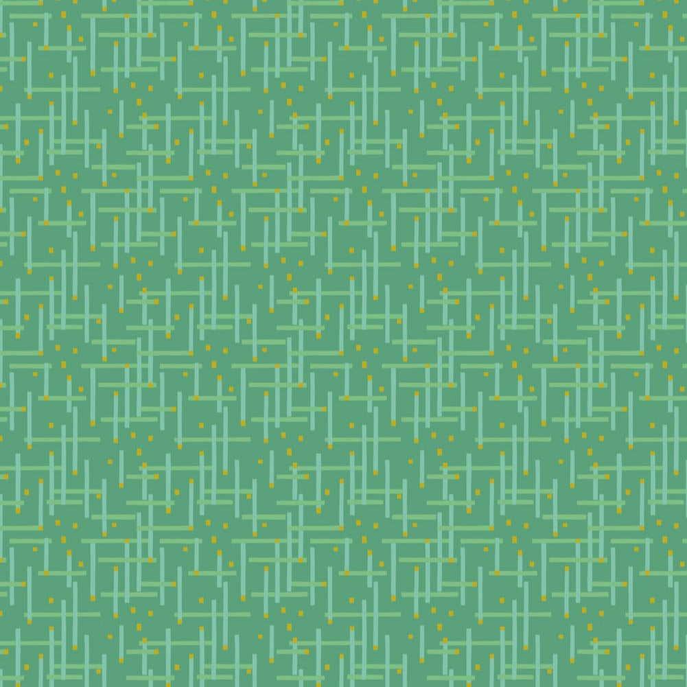 Florescence Geo Green Metallic ½ yd-Fabric-Spool of Thread