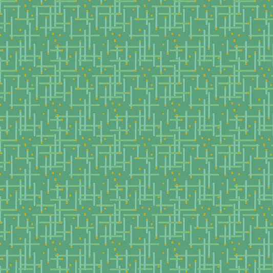 Florescence Geo Green Metallic ½ yd-Fabric-Spool of Thread