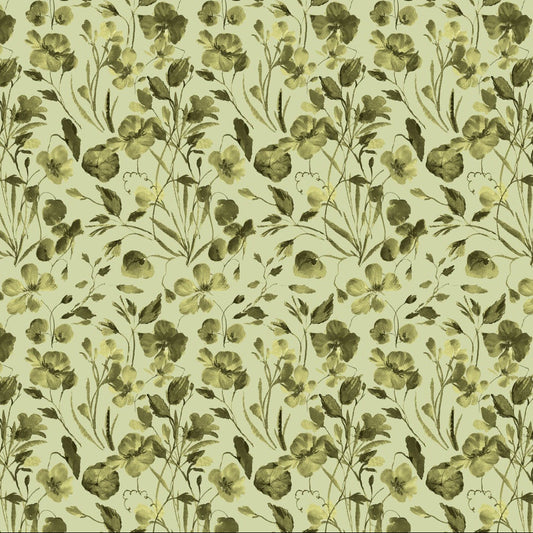 Flourish Vines Green ½ yd