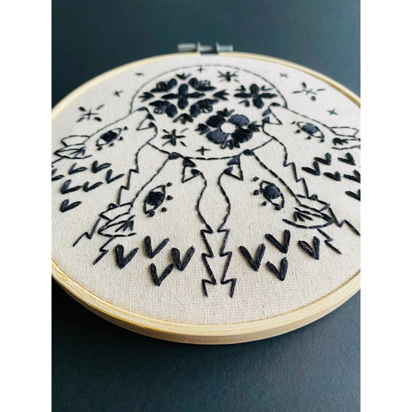 Folk Wolves Complete Embroidery Kit - Black-Notion-Spool of Thread