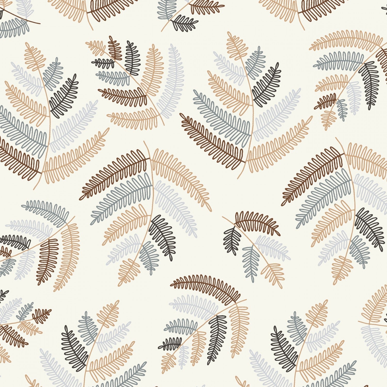 Forest Ferns Fronds Cream ½ yd-Fabric-Spool of Thread