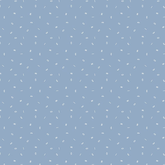 Fossil Folks Letters Blue ½ yd-Fabric-Spool of Thread