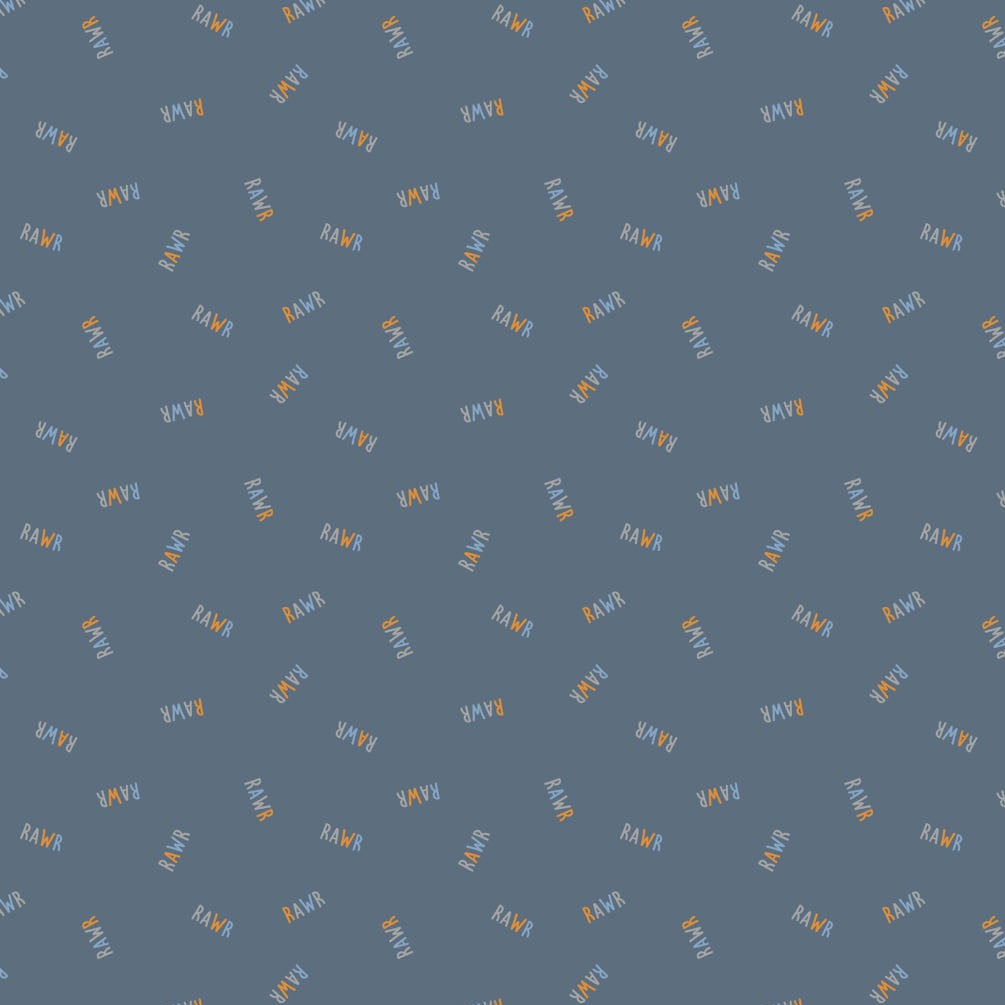 Fossil Folks Rawr Navy ½ yd-Fabric-Spool of Thread