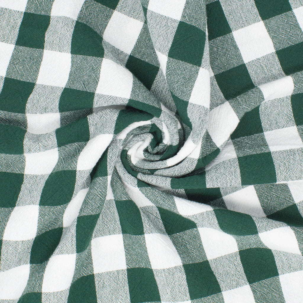 Franklin Organic Cotton Check Evergreen ½ yd-Fabric-Spool of Thread