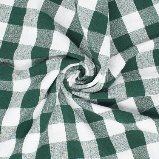 Franklin Organic Cotton Check Evergreen ½ yd-Fabric-Spool of Thread