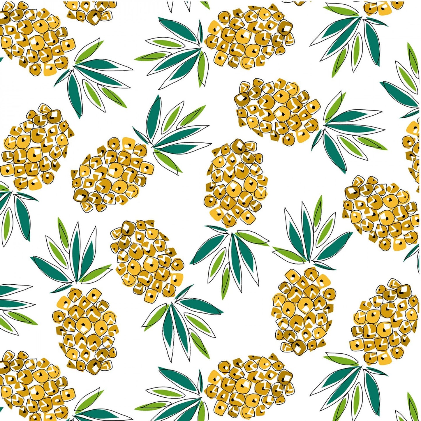 Fresh Fruit Pineapple Crush Yellow ½ yd-Fabric-Spool of Thread