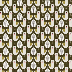 Gardenwatch Bird and Leaf Olive ½ yd-Fabric-Spool of Thread