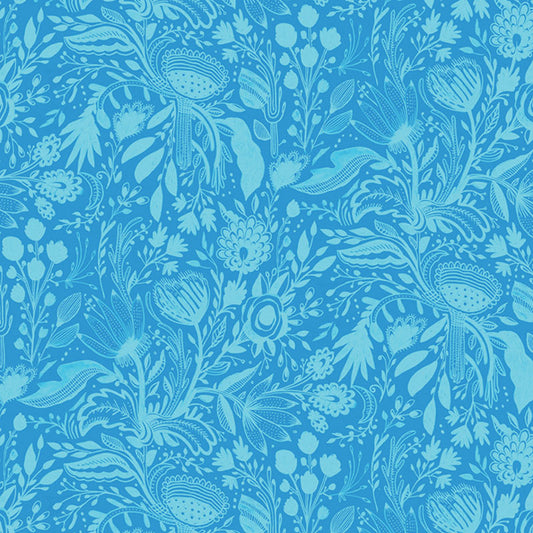 Gentle Warriors Modern Mushrooms Dark Turquoise ½ yd-Fabric-Spool of Thread