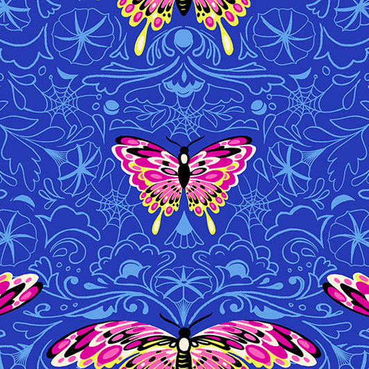 Glow Garden Butterfly Blacklight ½ yd-Fabric-Spool of Thread