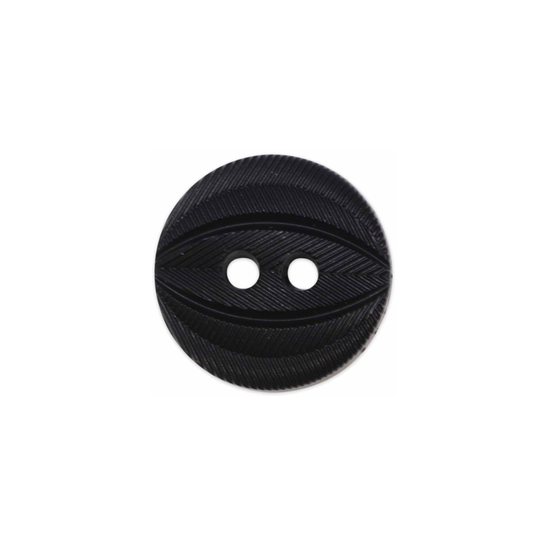 Good-Looking Button - 13mm (½"), 2 Hole, Ink Black - 2 count-Notion-Spool of Thread
