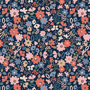 Grandma's Quilts Dark Blue ½ yd-Fabric-Spool of Thread