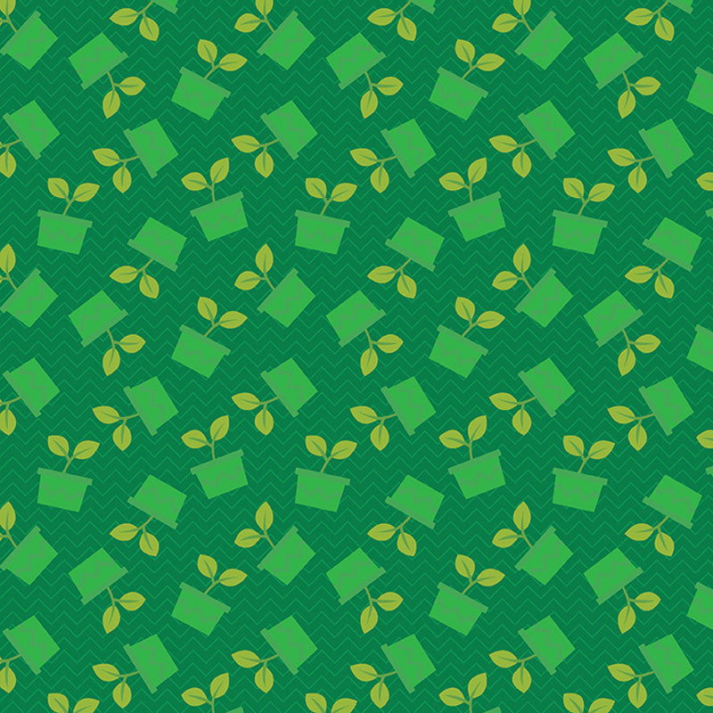 Happy Notes Dark Green ½ yd-Fabric-Spool of Thread