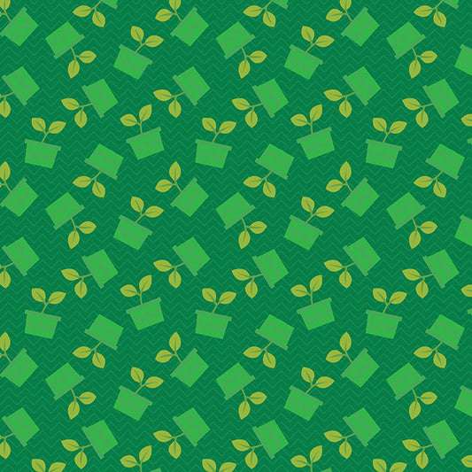 Happy Notes Dark Green ½ yd-Fabric-Spool of Thread