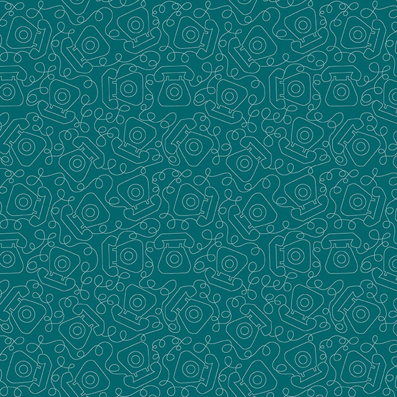 Happy Notes Dark Teal ½ yd-Fabric-Spool of Thread