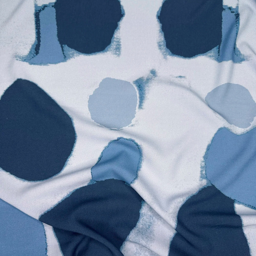 Haro Viscose Watercolour Dots River Blue ½ yd