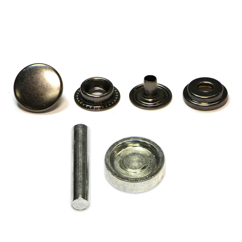 Heavy Duty Snap Fasteners With Tool, 15mm, Gunmetal-Notion-Spool of Thread