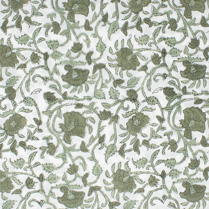 Cotton Block Print Lawn Ivy Hunter ½ yd