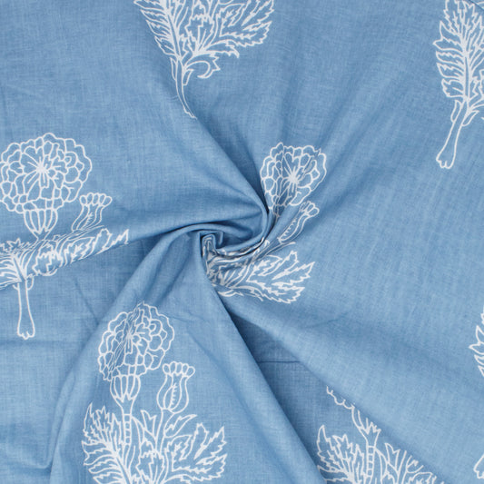 Cotton Block Print Lawn Still Life Cloud ½ yd