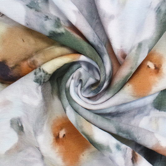 Lynn Rayon Slub Crepe Watercolour Blue ½ yd