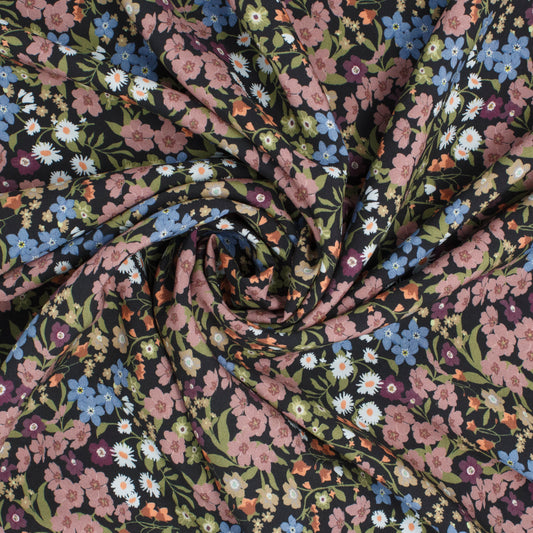 Louise Rayon Meadow Black ½ yd