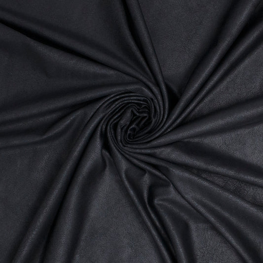 Barclay Polyester Imitation Stretch Leather Raven ½ yd