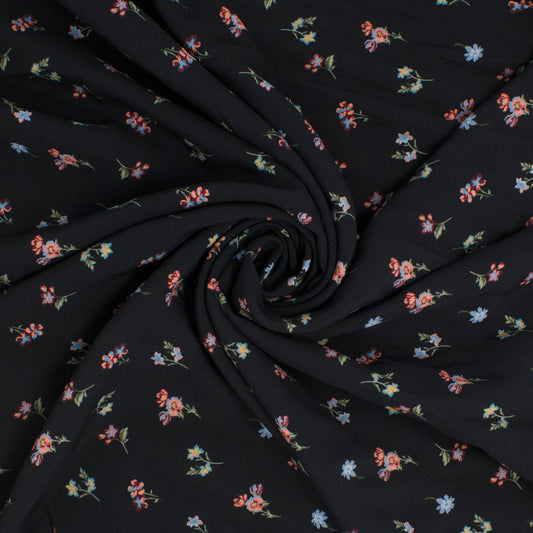 Louise Rayon Flowershop Midnight Black ½ yd