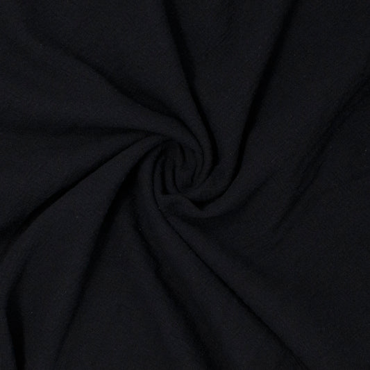 Galiano Textured Organic Washed Cotton Midnight Black ½ yd