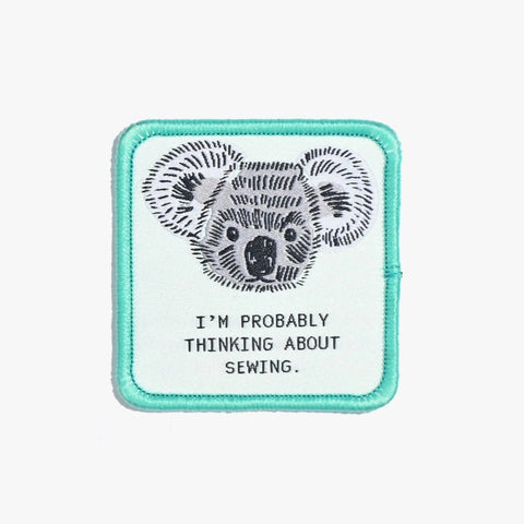 I'm Probably Thinking About Sewing Iron On Patch-Notion-Spool of Thread