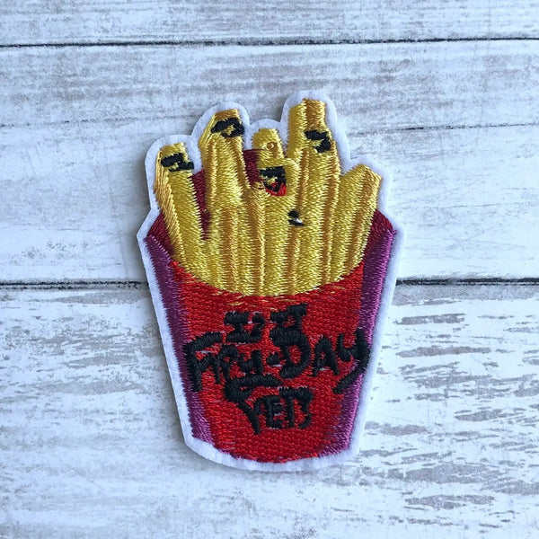 Is It Fry Day Yet French Fries Iron-on Embroidered Patch-Notion-Spool of Thread