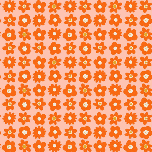 Joyful June Blooms Orange ½ yd-Fabric-Spool of Thread