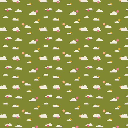 Joyful June Clouds Green ½ yd-Fabric-Spool of Thread