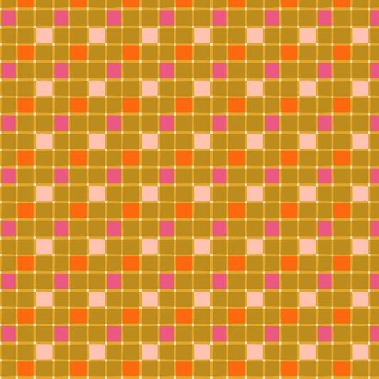 Joyful June Gingham Ochre ½ yd-Fabric-Spool of Thread