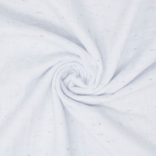 Kamano Cotton Double Gauze Funfetti Snow ½ yd-Fabric-Spool of Thread