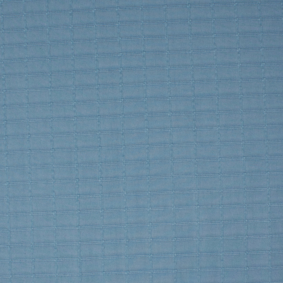 Kaslo Windowpane Cotton Rayon Jacquard Morning Sky ½ yd