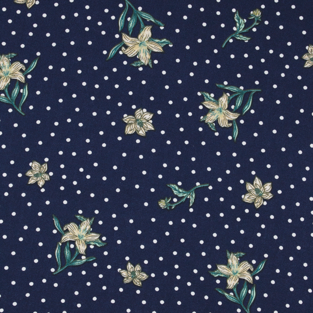 Kimberley Viscose Blossom Dot Dark Night Blue ½ yd-Fabric-Spool of Thread