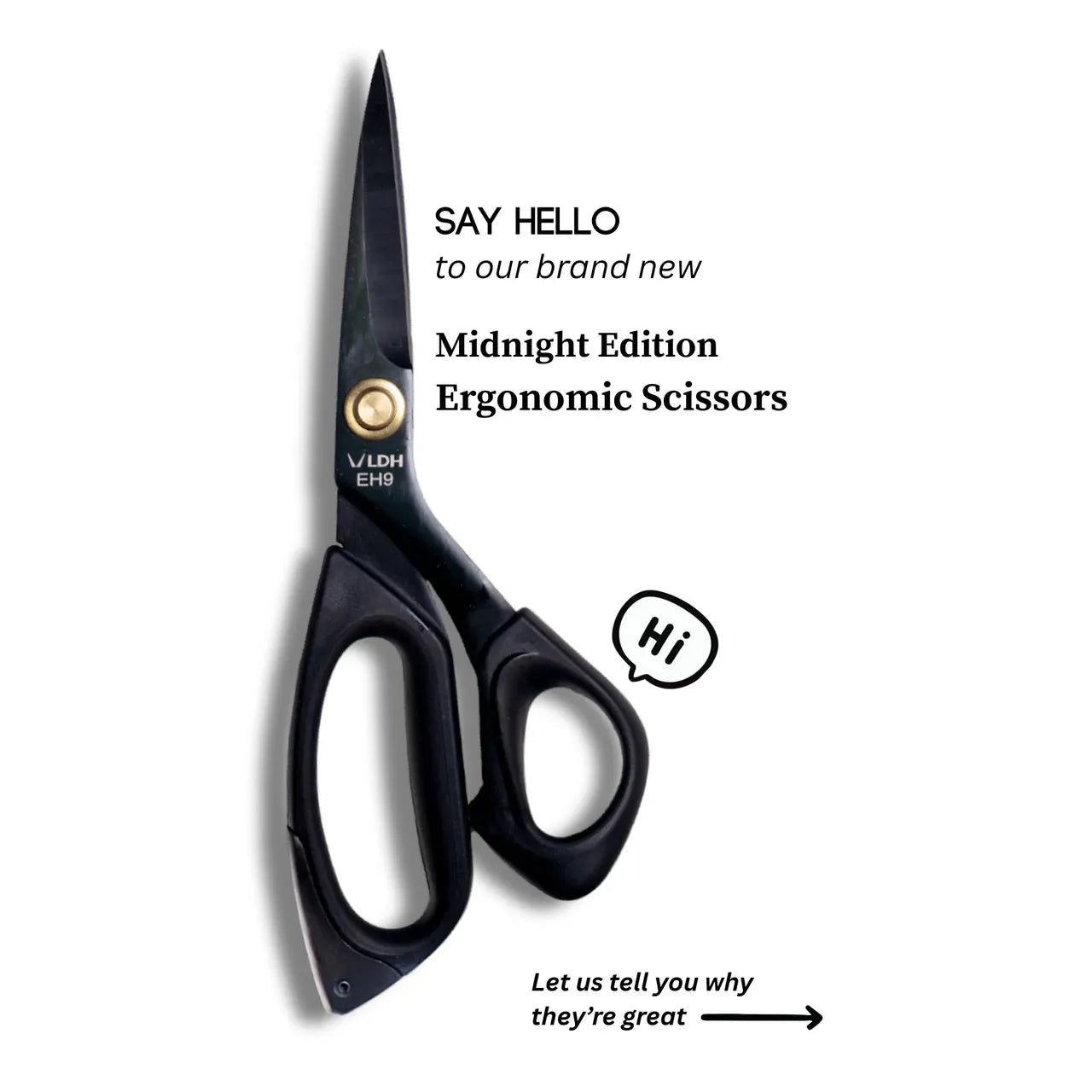 LDH 9" Midnight Edition Ergonomic Scissors-Notion-Spool of Thread