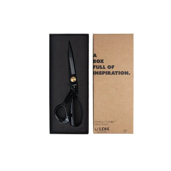LDH 9" Midnight Edition Fabric Shears, Rubber Handle-Notion-Spool of Thread