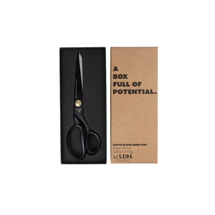 LDH 9.5" Matte Black Fabric Shears-Notion-Spool of Thread