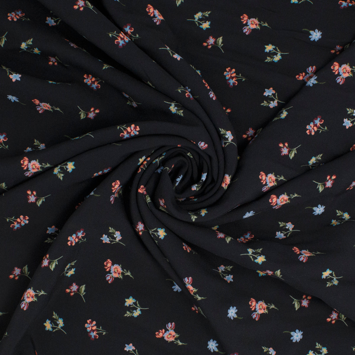Louise Rayon Flowershop Midnight Black ½ yd-Fabric-Spool of Thread