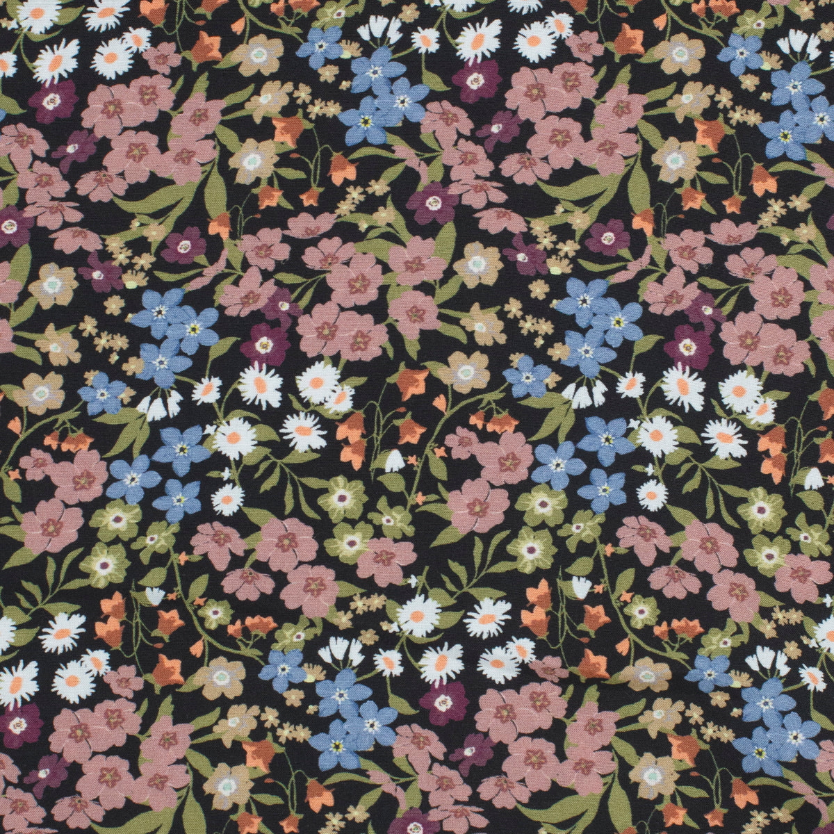 Louise Rayon Meadow Black ½ yd-Fabric-Spool of Thread