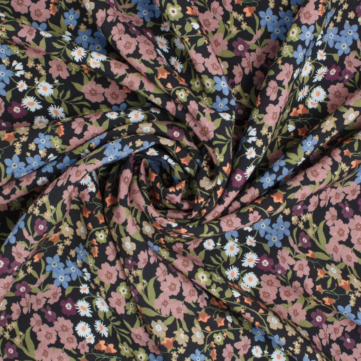 Louise Rayon Meadow Black ½ yd-Fabric-Spool of Thread