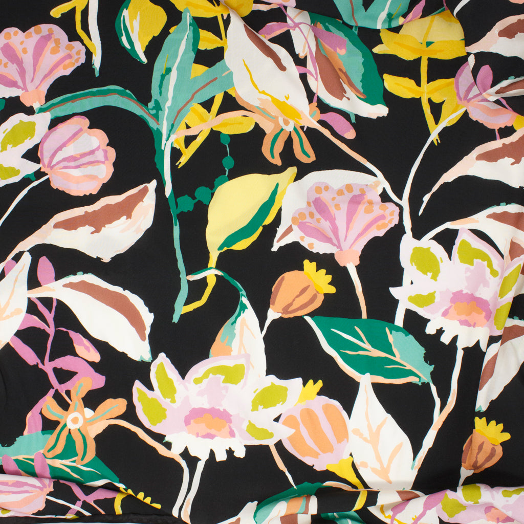 Lousie Viscose Blossom Black ½ yd-Fabric-Spool of Thread