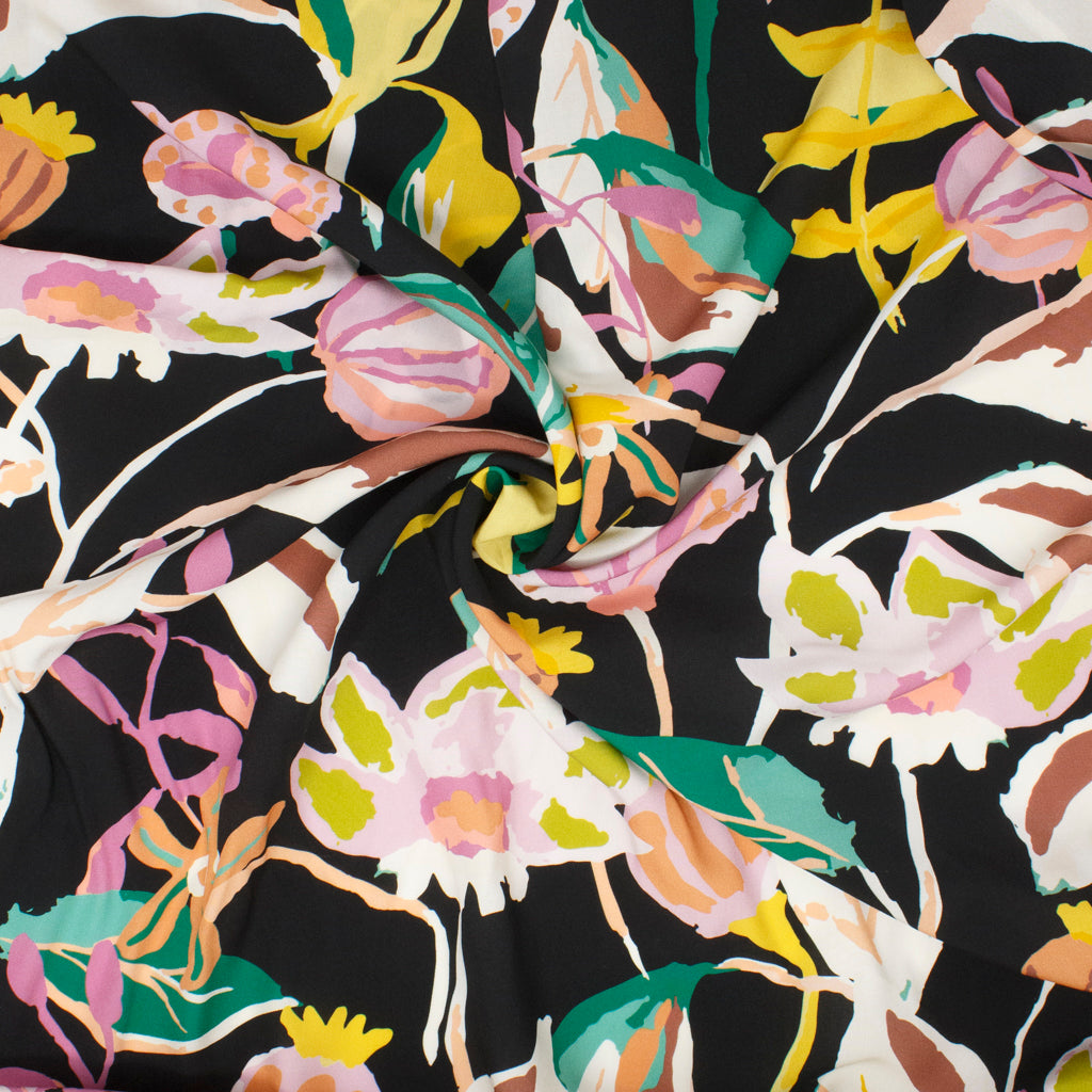 Lousie Viscose Blossom Black ½ yd-Fabric-Spool of Thread