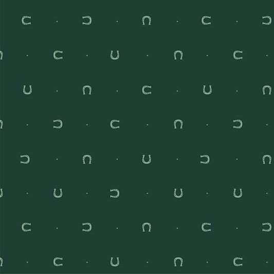 Lucky Charms Horseshoe Dark Green ½ yd-Fabric-Spool of Thread