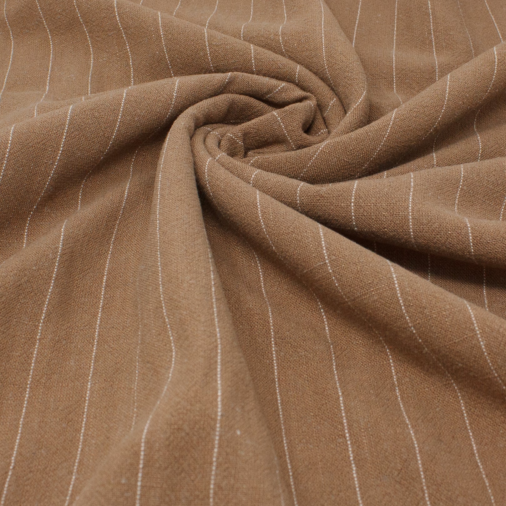 Lulu Rayon Linen Noil Stripe Brown Bear ½ yd-Fabric-Spool of Thread