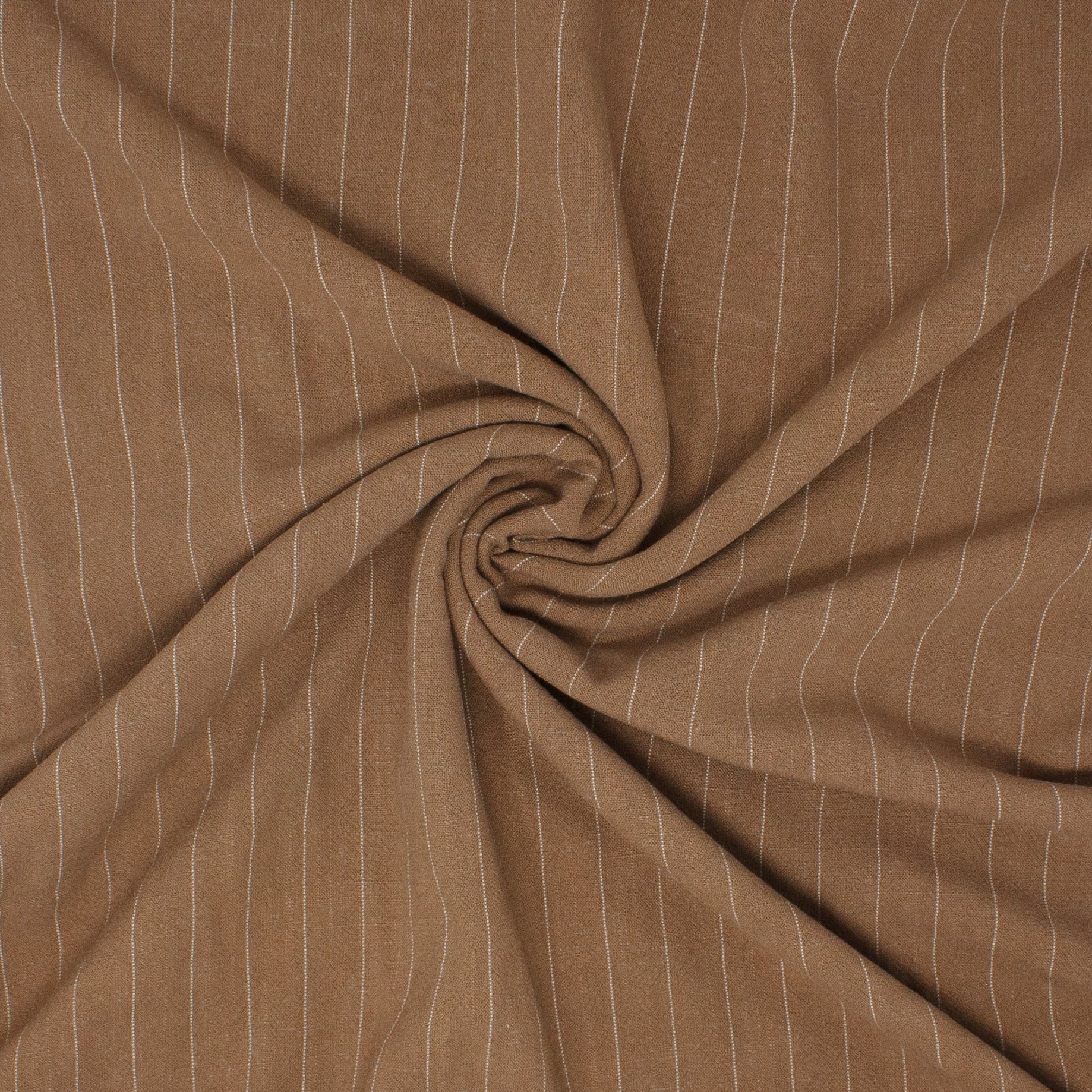 Lulu Rayon Linen Noil Stripe Brown Bear ½ yd-Fabric-Spool of Thread