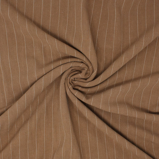 Lulu Rayon Linen Noil Stripe Brown Bear ½ yd-Fabric-Spool of Thread