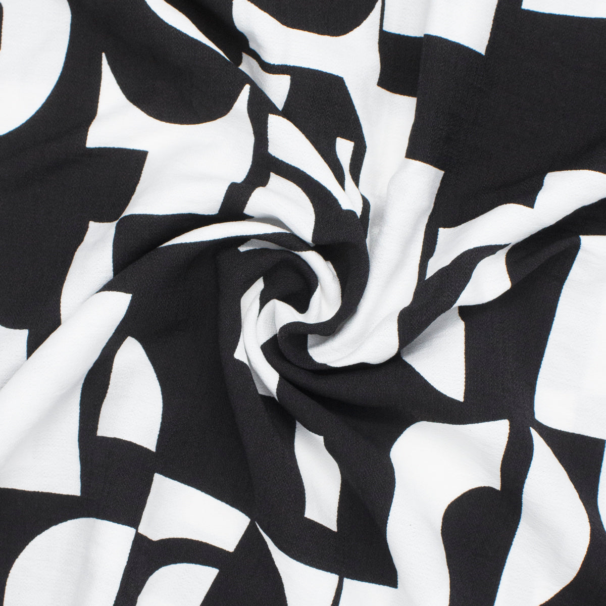 Lynn Rayon Slub Crepe Blocks Black ½ yd-Fabric-Spool of Thread