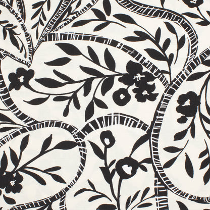 Lynn Rayon Slub Crepe Paisley Floral Black ½ yd-Fabric-Spool of Thread