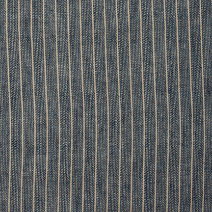 Marten Herringbone Linen Cotton Stripe Shoreline ½ yd